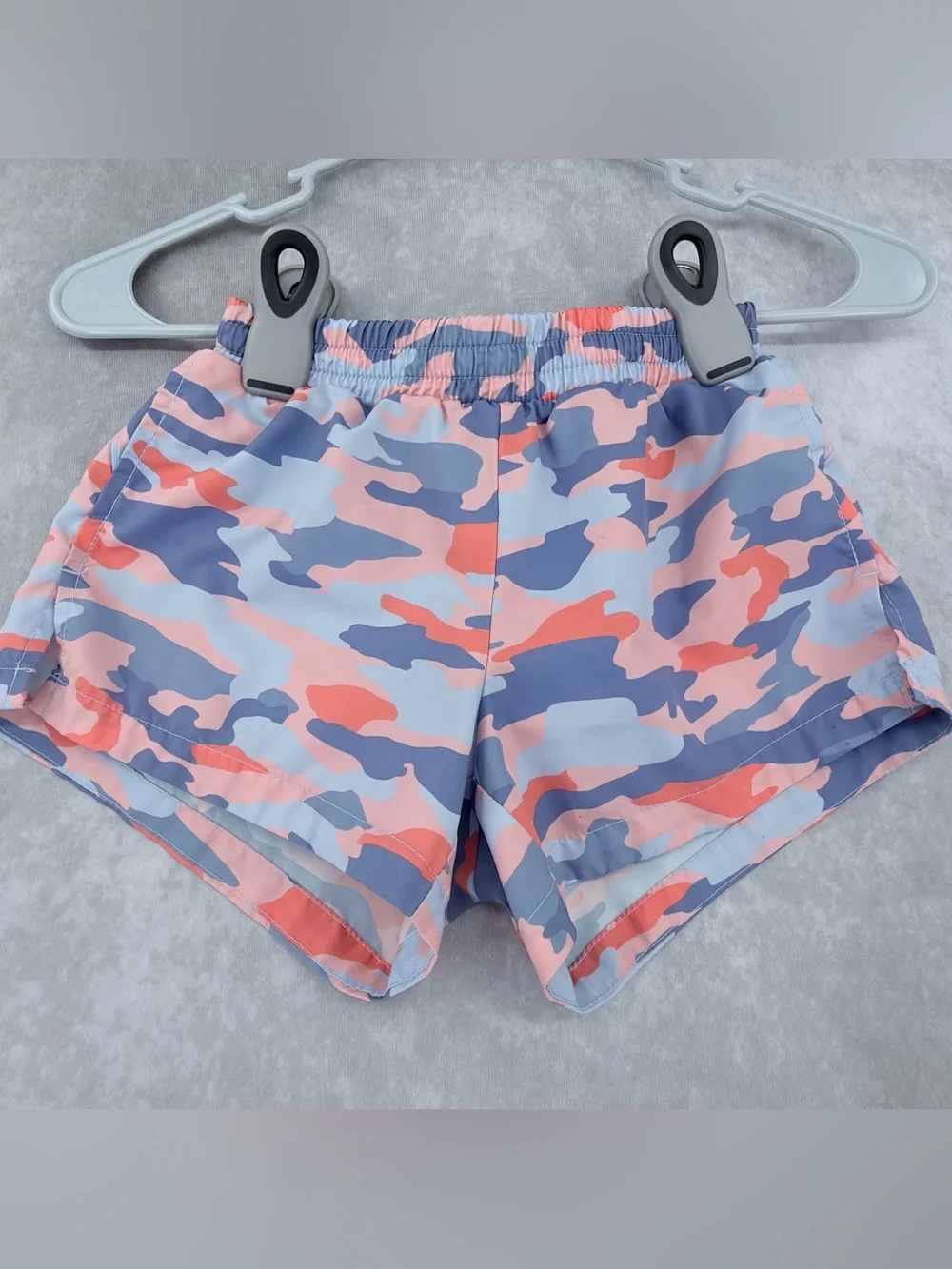 Girls Old Navy Active Light Blue and Coral camo Patterned Shorts 8